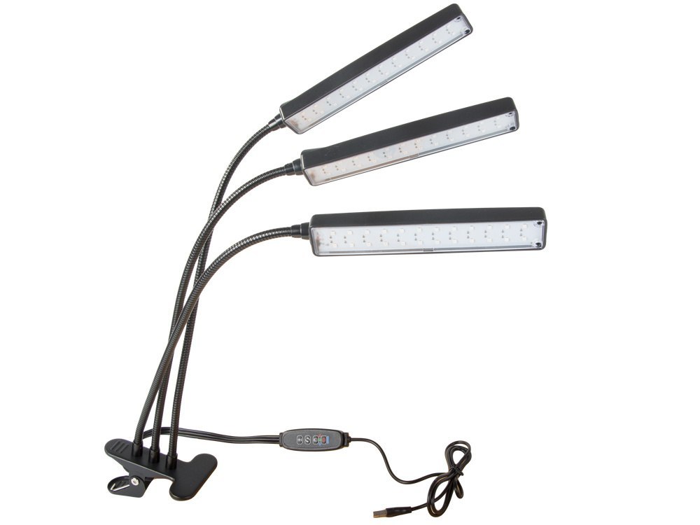 LAMPA DO ROŚLIN LED USB UPRAWY WZROSTU PANEL GROW LIGHT TIMER KLIPS KWIATÓW